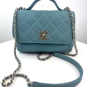 Chanel Light Blue Quilted Crossbody Bag